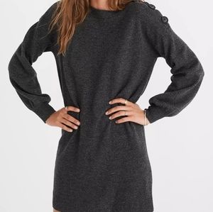 Madewell Sweater Dress Boatneck Wool Long Sleeve Mini Dress 3x